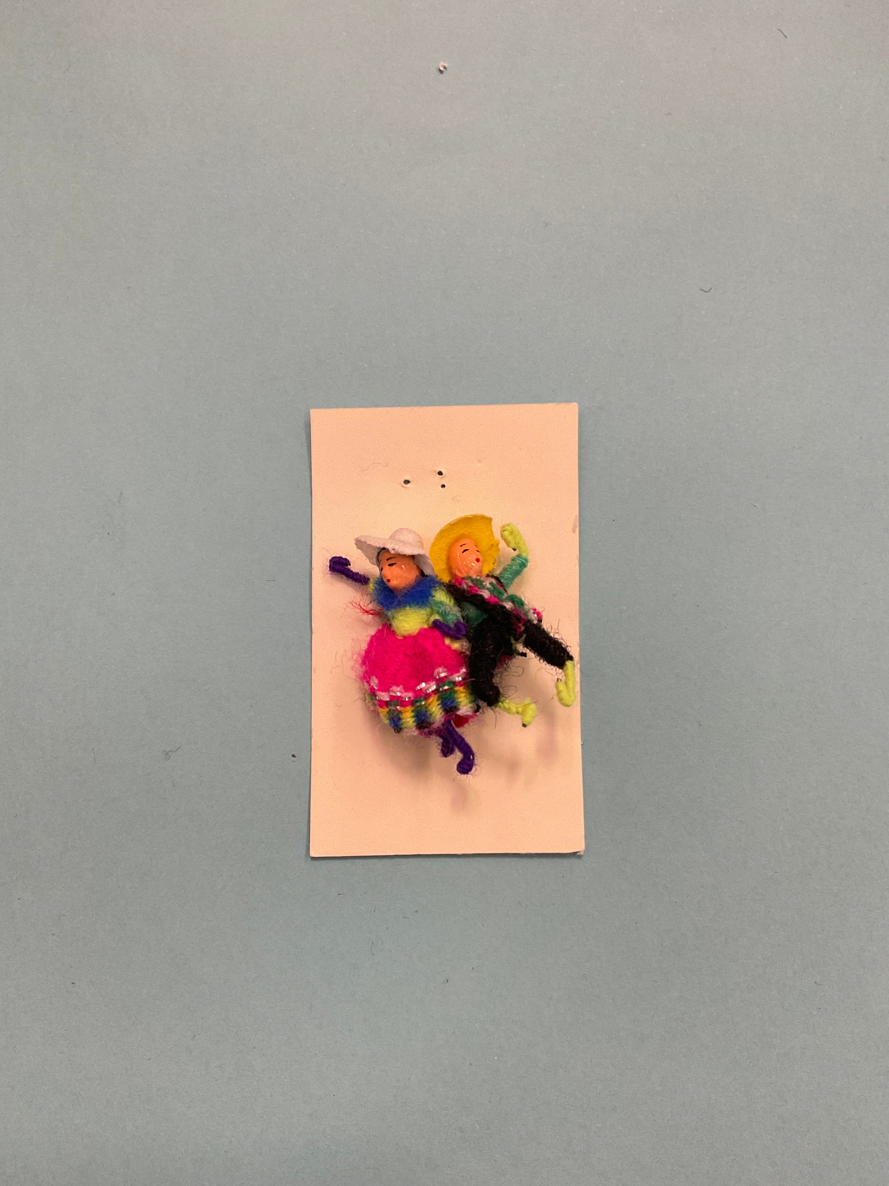 Handmade Andean Couple Worry Doll Pins