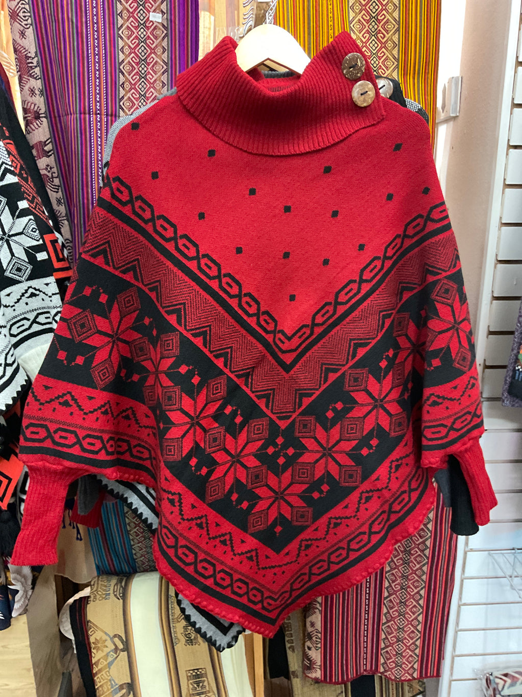 Poncho con mangas para mujer