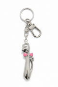 Silver Toned Cat Keychain