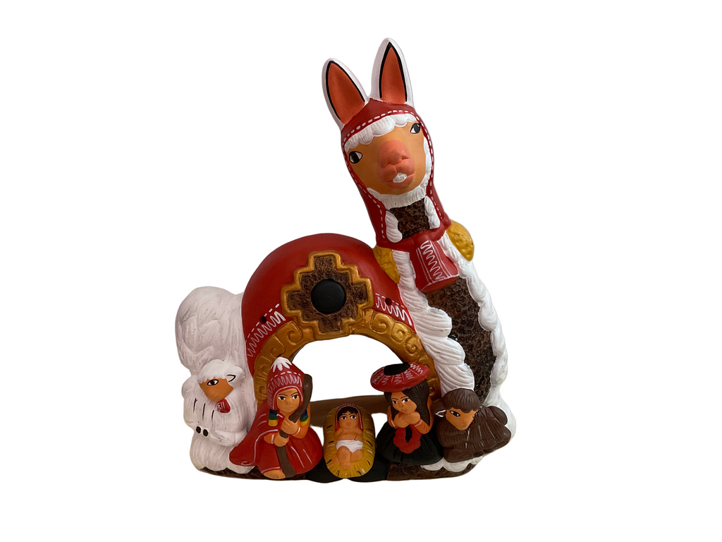Ceramic Llama Peruvian Nativity