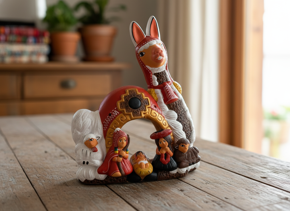Ceramic Llama Peruvian Nativity