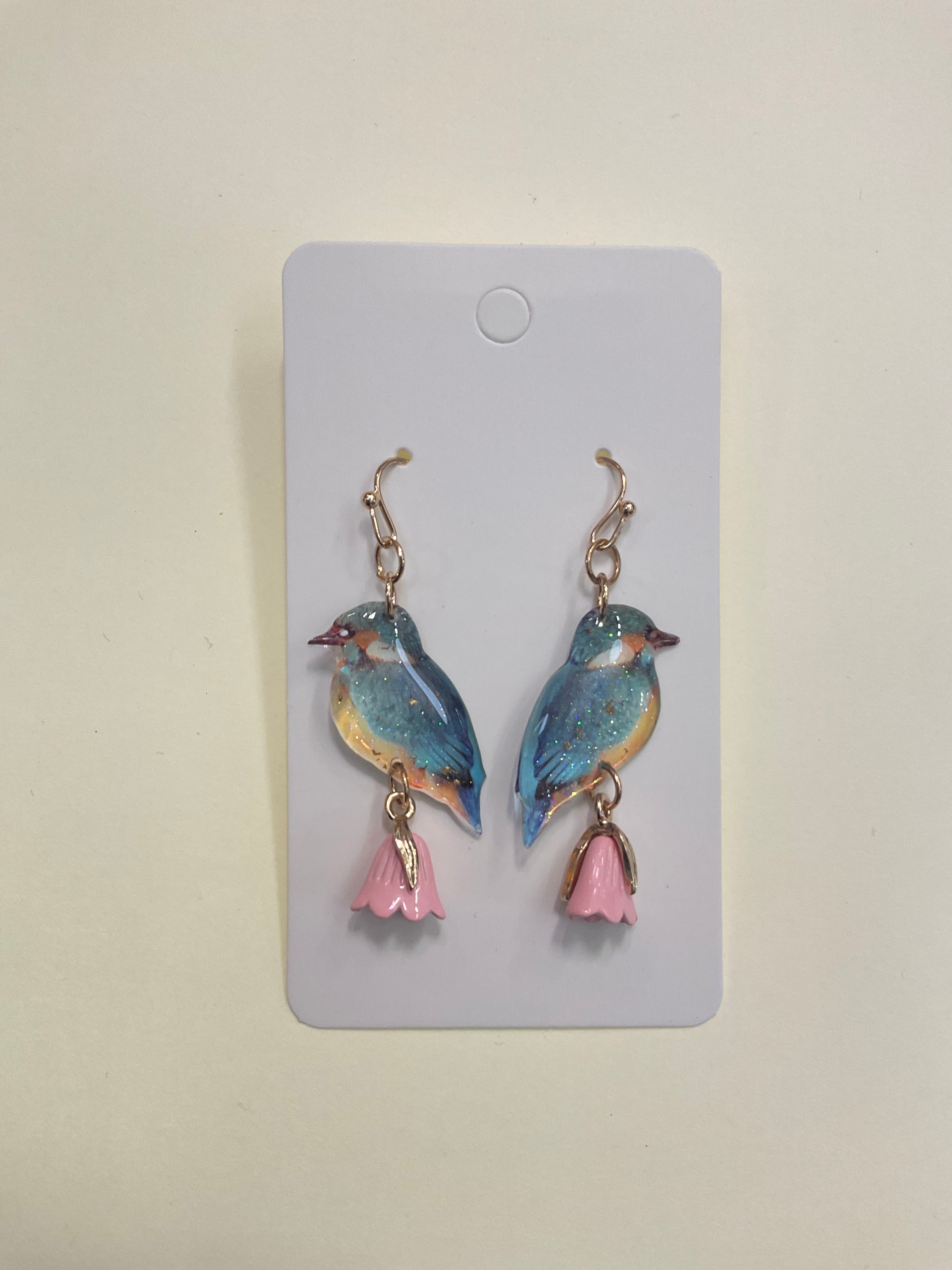 Bluebird Resin Dangle Earrings