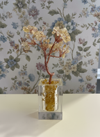 Mineral/Stone Tree of Life in Square Glass