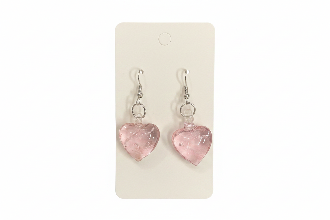 Pendientes de Corazón de Cristal de Murano