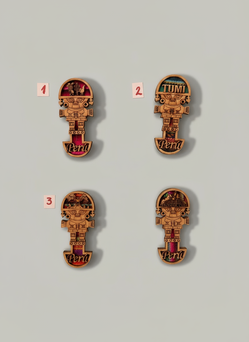 Wood Magnets with Andean Textiles