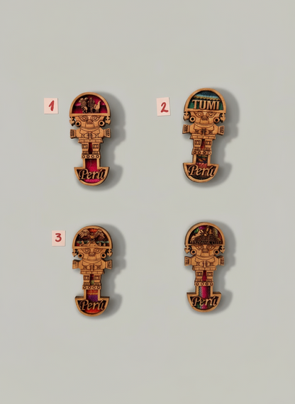 Wood Magnets with Andean Textiles