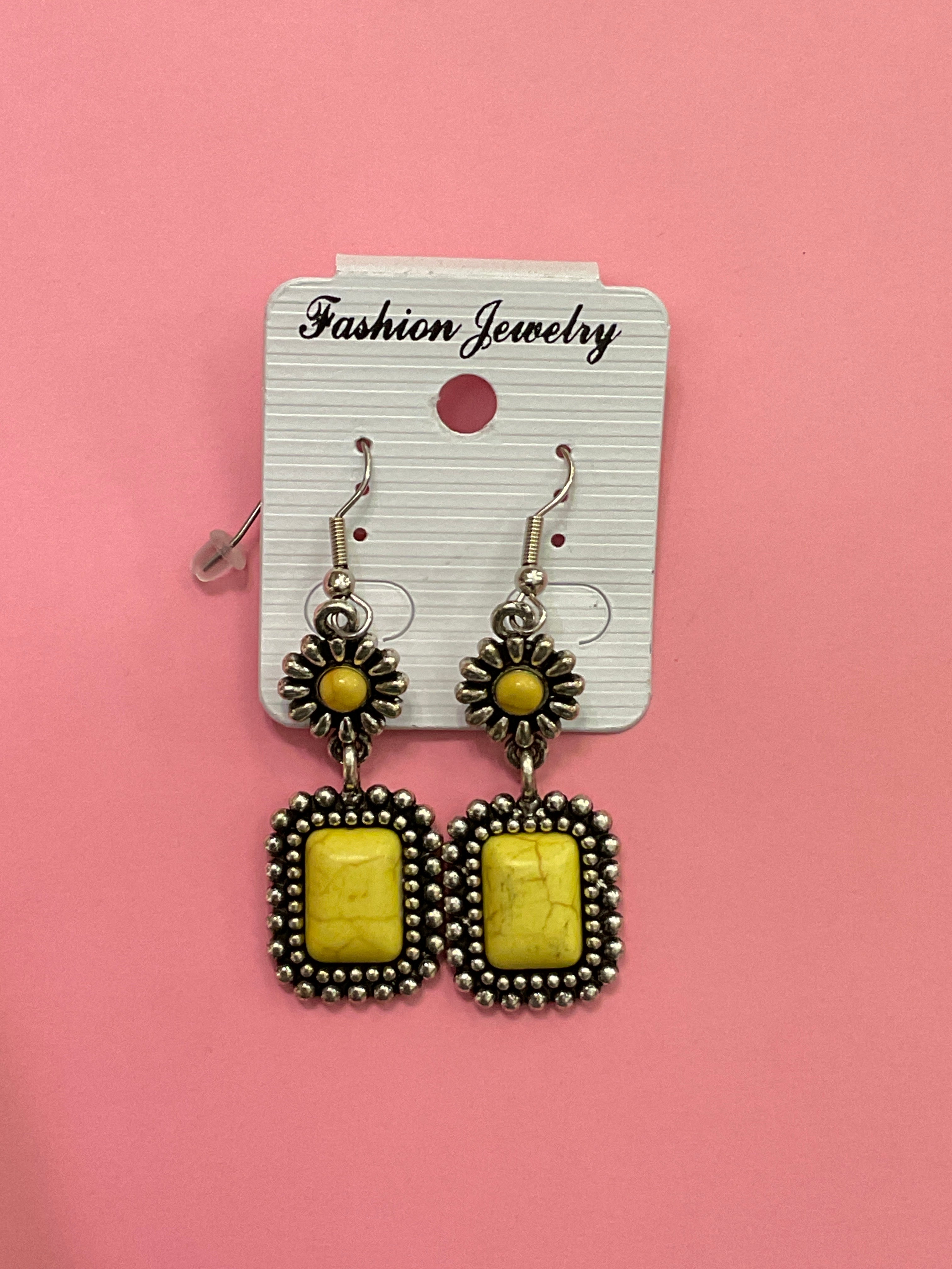 Metal with Stone Earrings