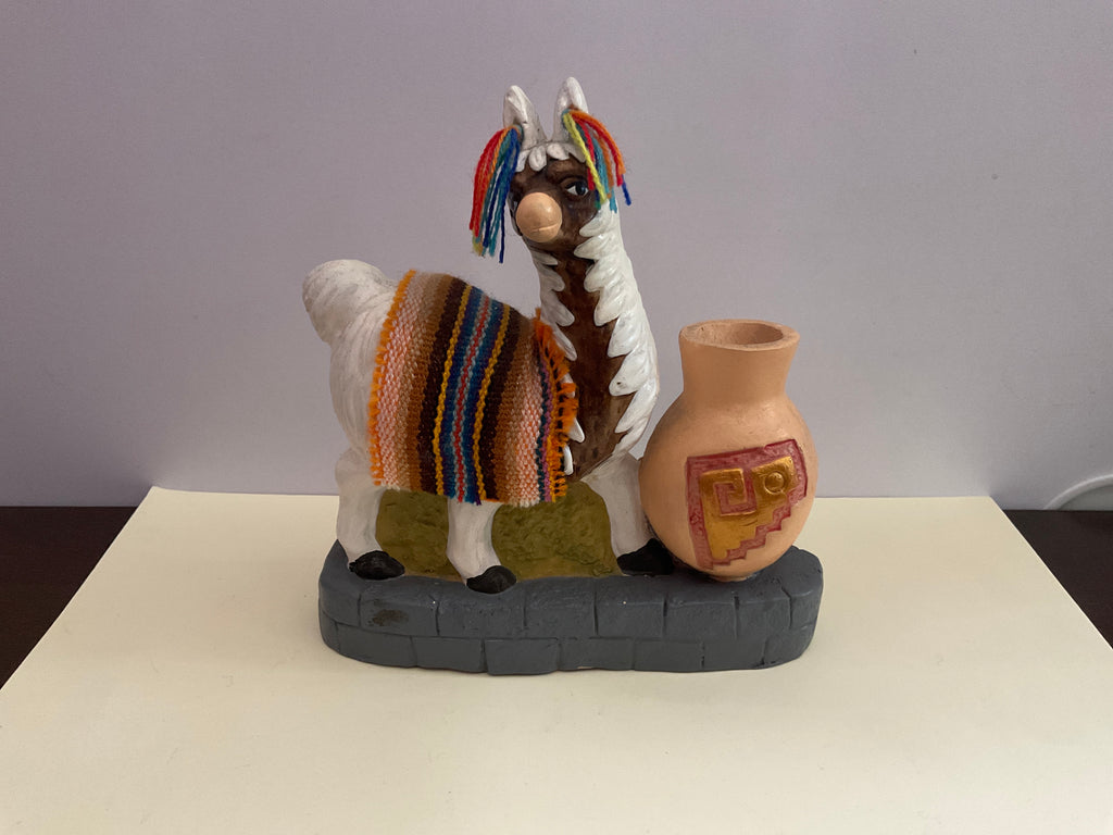 Clay Pencil/Incense Llama Holder