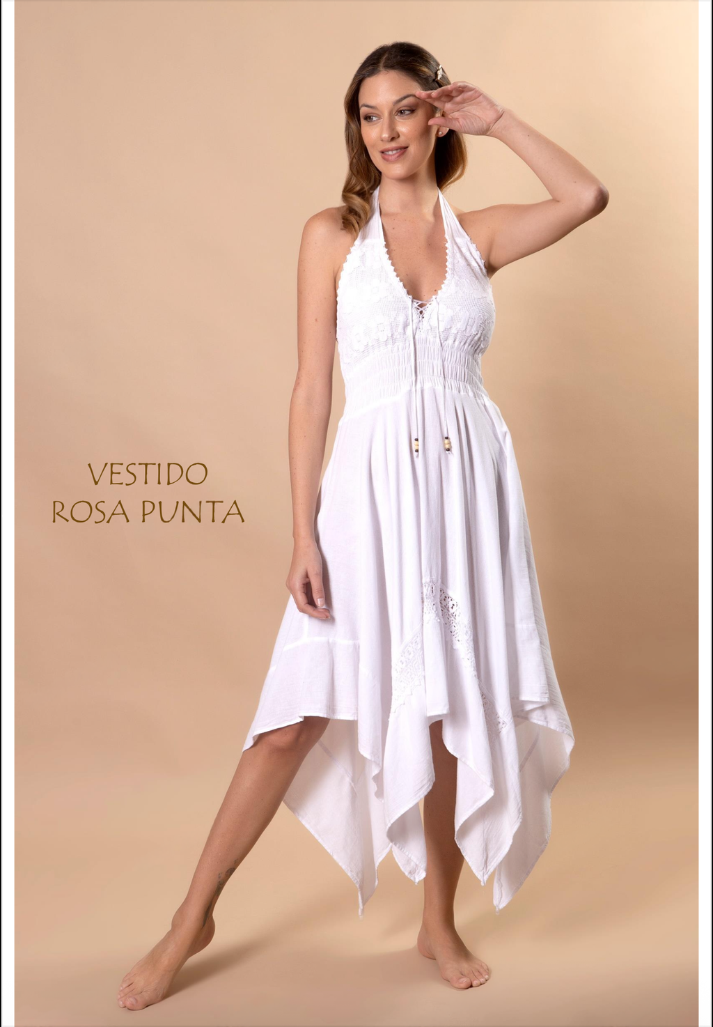 Rosa Punta Lazo Dress