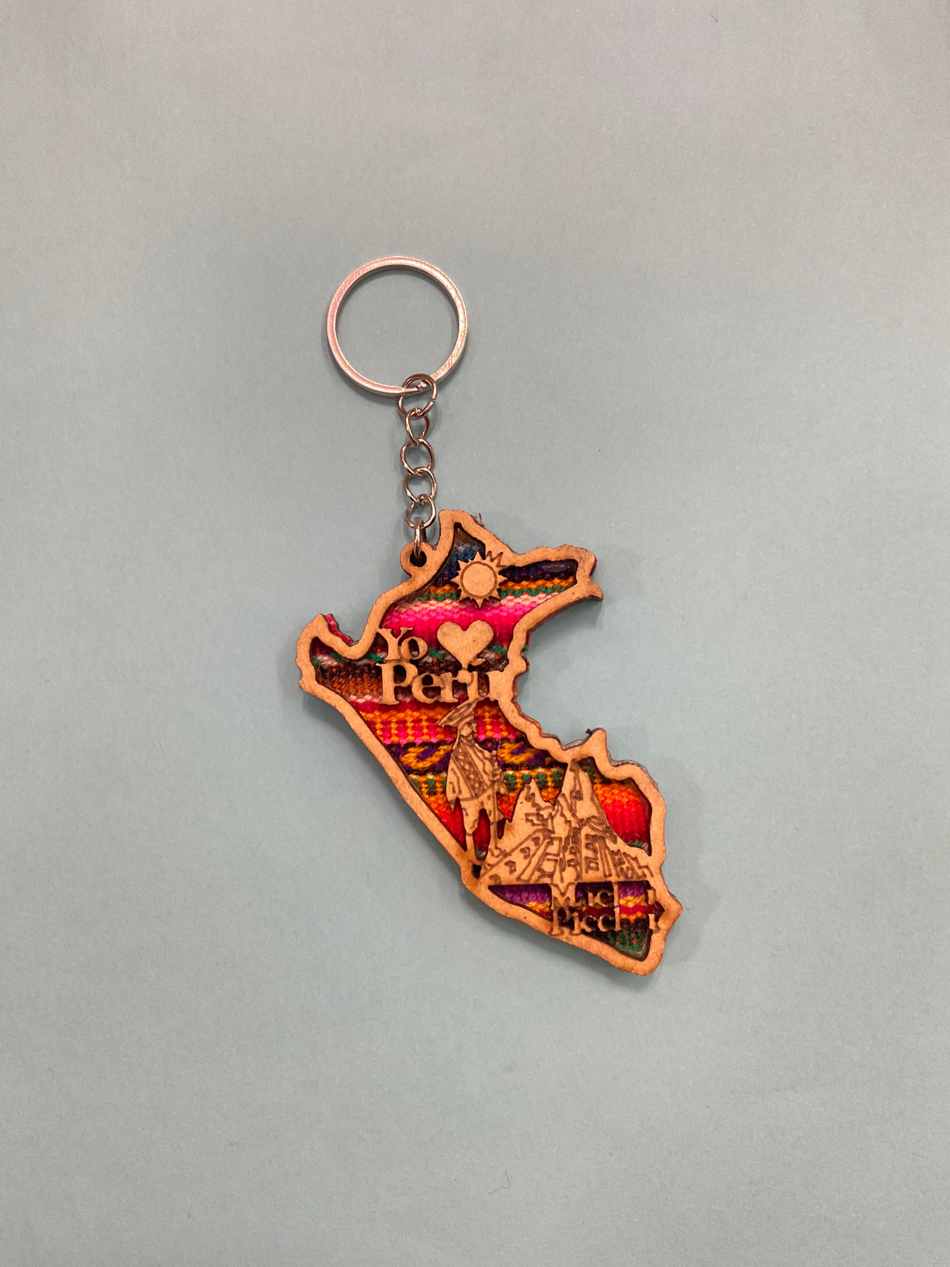 Peru Country Shaped Keychain