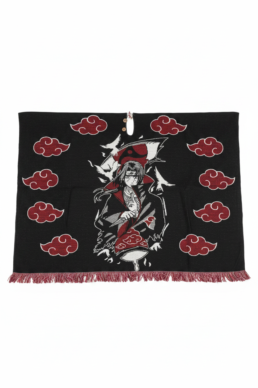 Alpaca Wool Poncho with Hood - Anime Collection - ninja 2