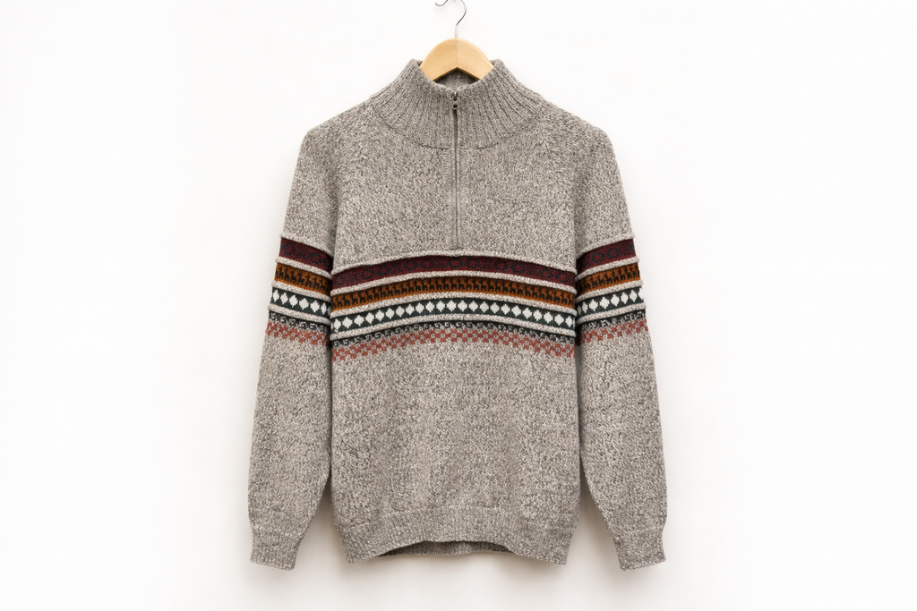Quarter-Zip Baby Alpaca Cardigan Sweater