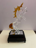 Led Glass Unicorn Statue