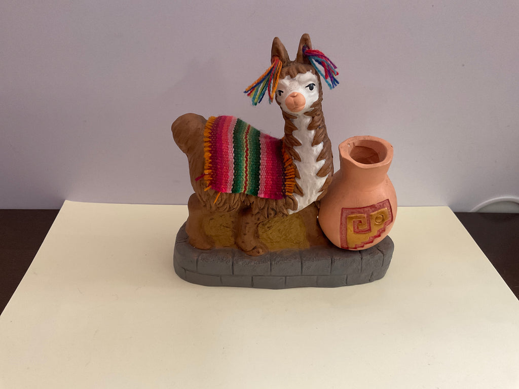 Clay Pencil/Incense Llama Holder