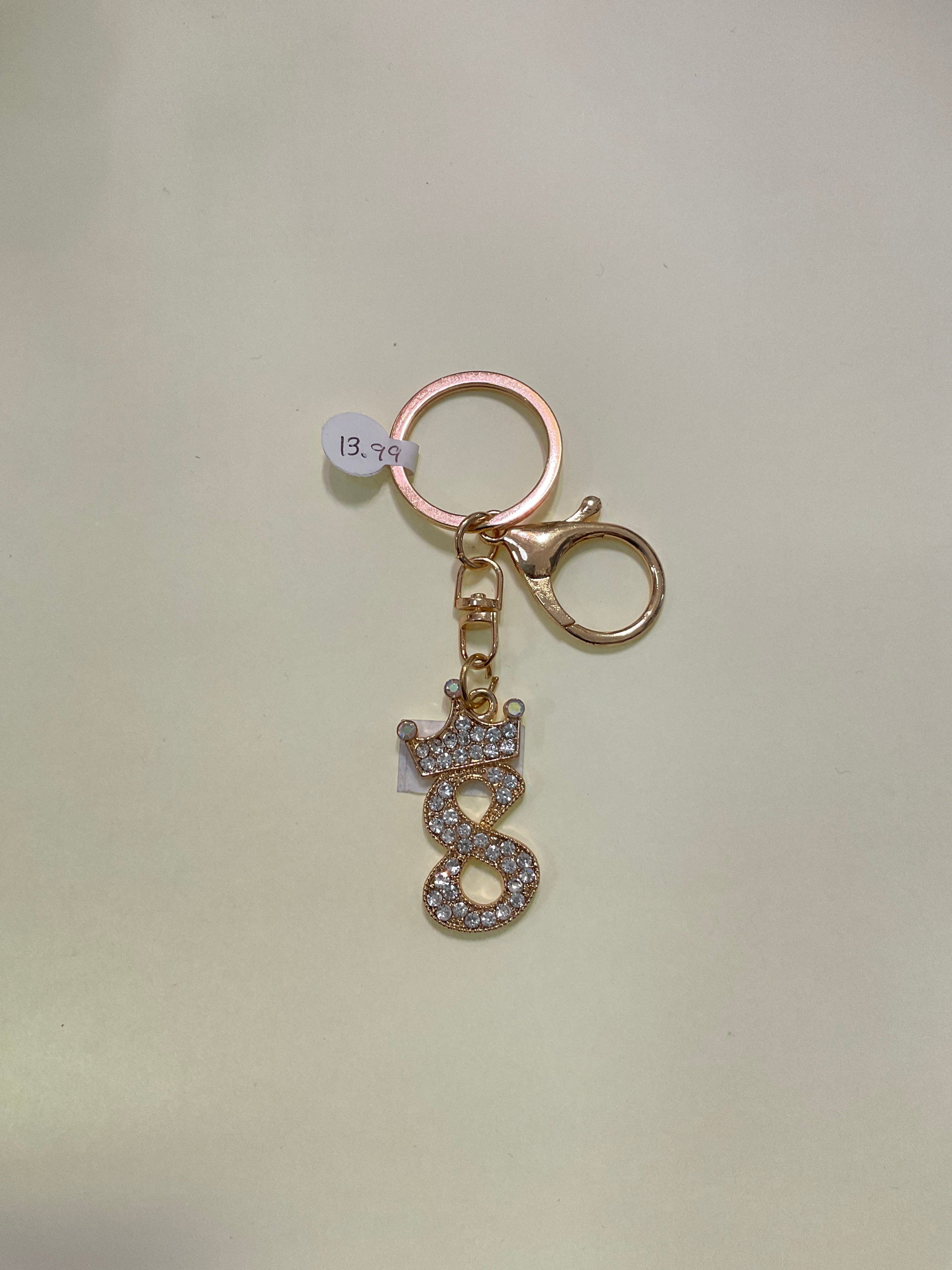 Rhinestone Gold Plated Keychain