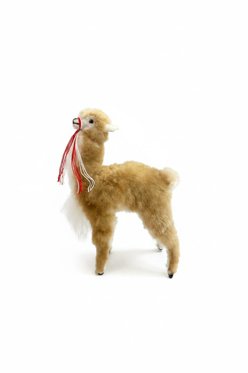 Handmade Vicuña Figurine – Alpaca Fur Andean Keepsake