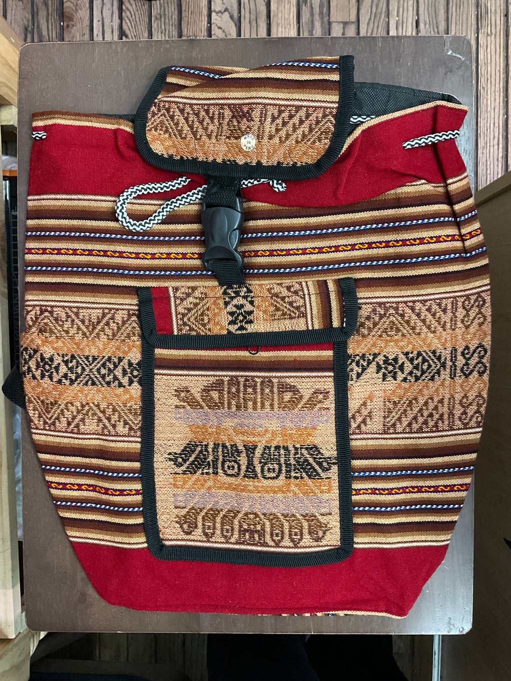 Mochila de tela de manta peruana