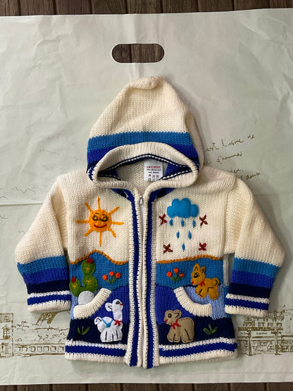 Children’s Hand-Knit Wool Cardigan Sweater  – Peruvian Artisan Made