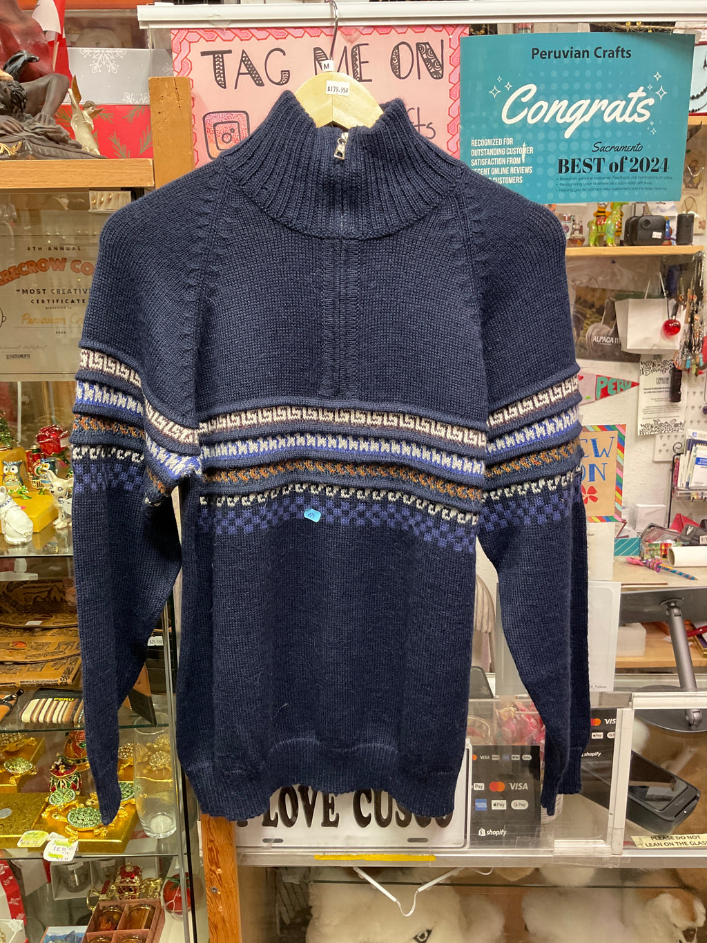 Baby Alpaca Quarter Zip Cardigan