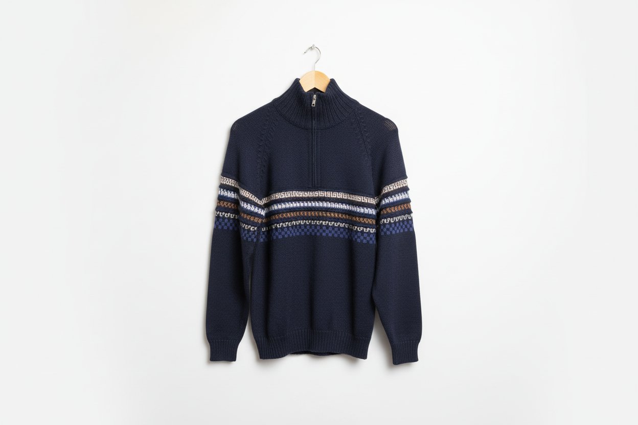 Quarter-Zip Baby Alpaca Cardigan Sweater