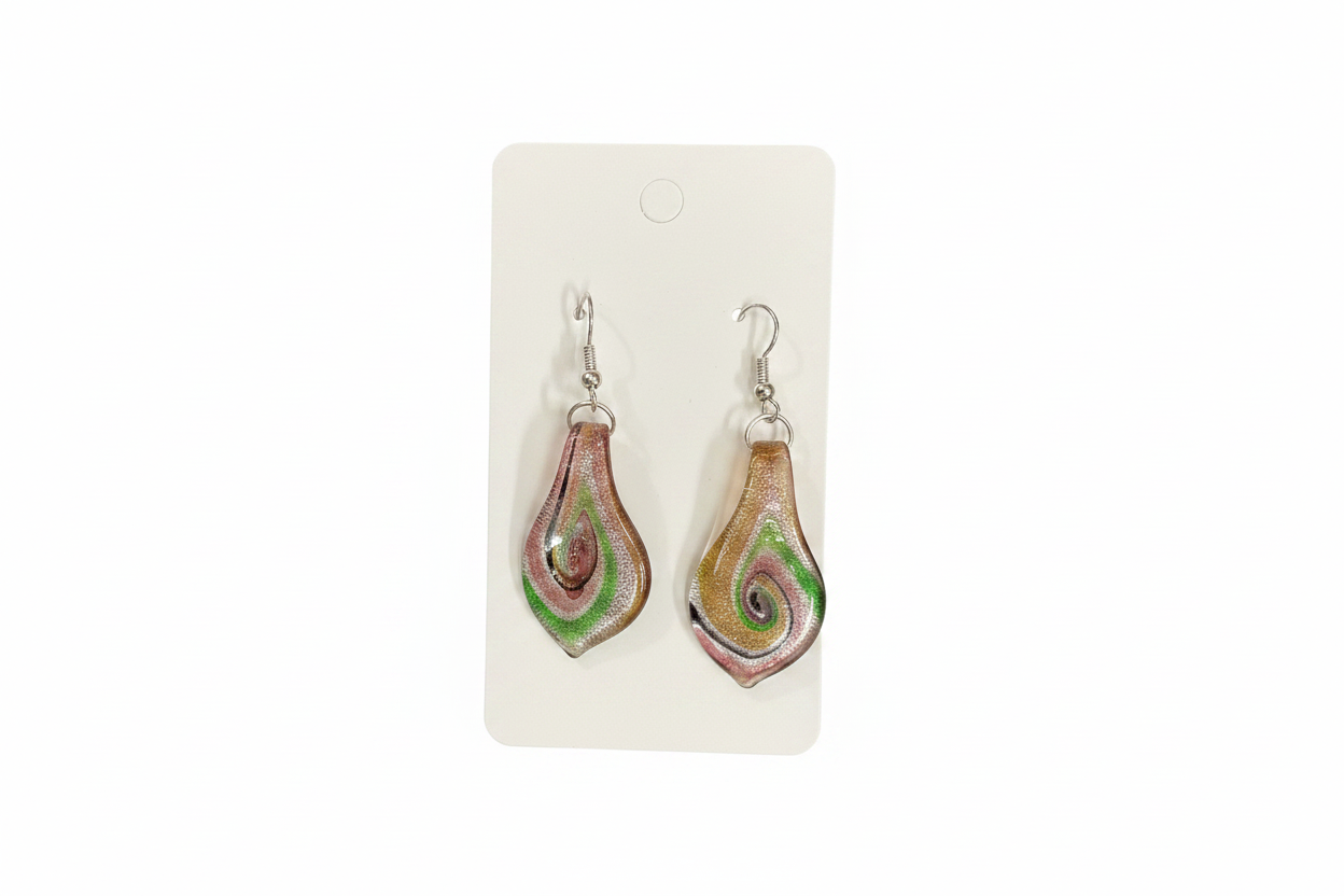Pendientes de gota de cristal de Murano