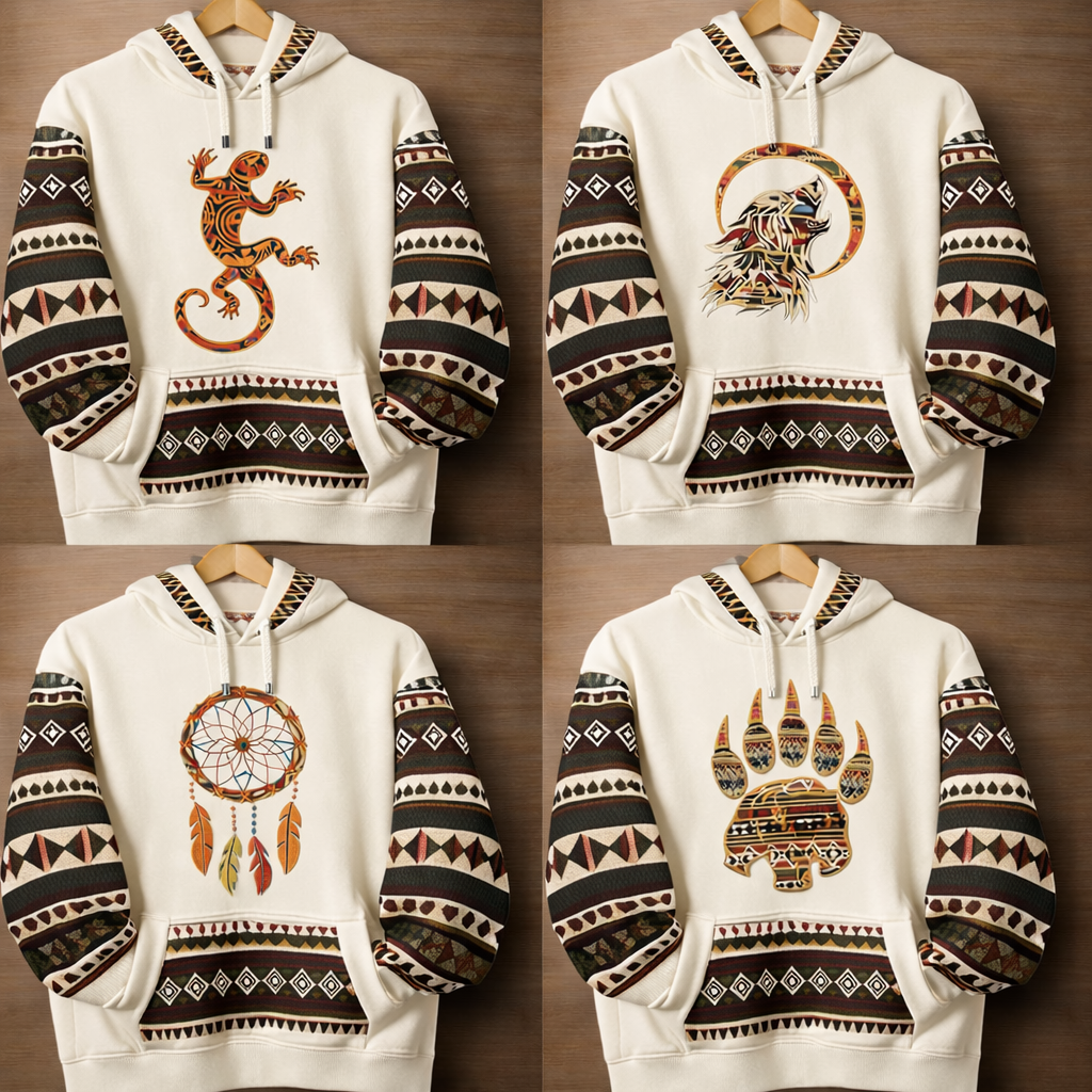 Unisex Native Hoodie with Andean Woven Accents