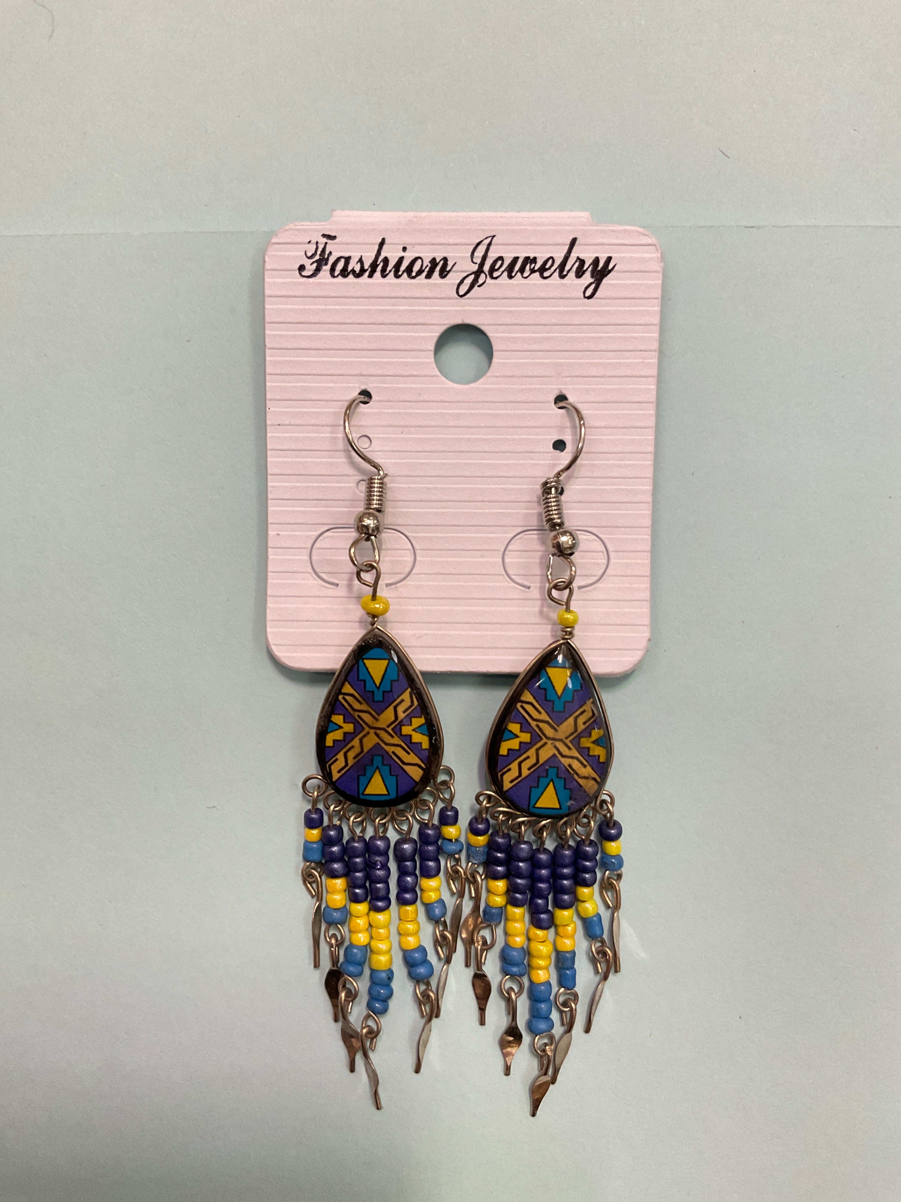 Hand Painted Tribal Earrings