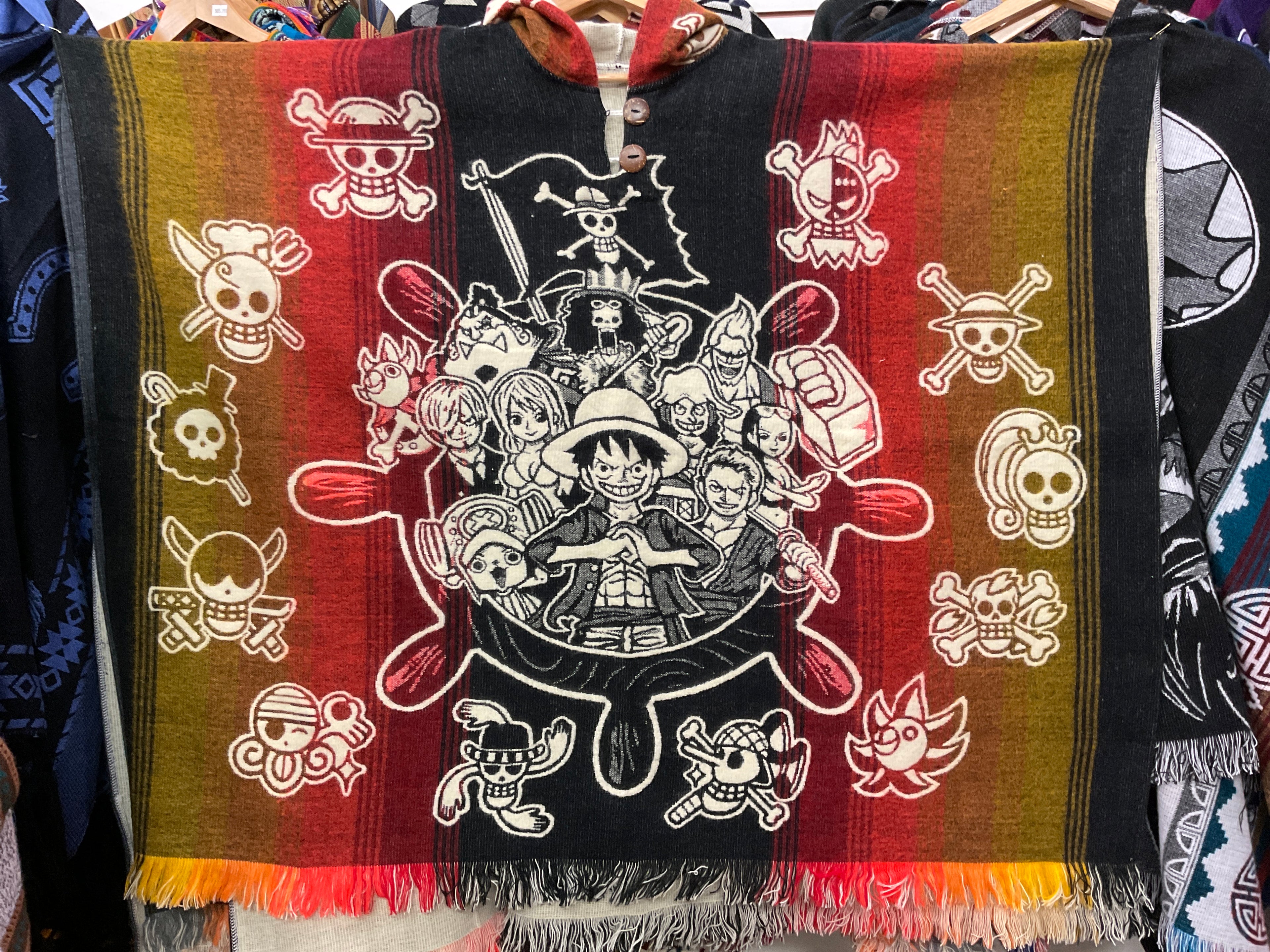 Alpaca Wool Poncho with Hood - One Piece