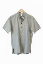 Button up organic cotton shirt noncollar “neru” (Camisa Abierta neru)