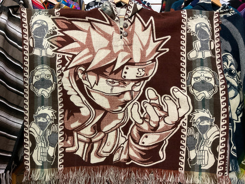Alpaca Wool Poncho with Hood - Naruto