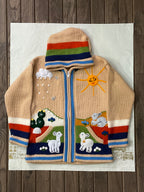 Suéter tipo cárdigan tejido a mano para niños