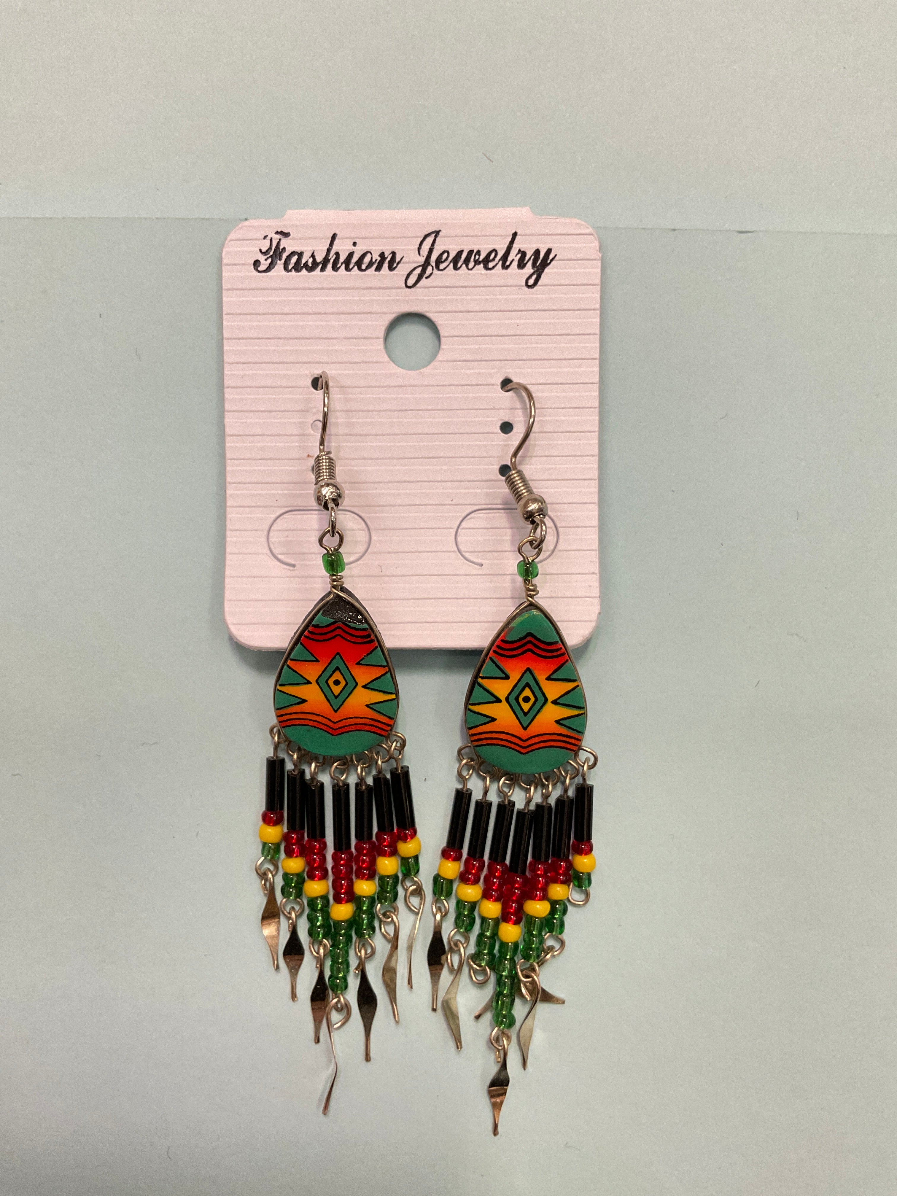 Hand Painted Tribal Earrings