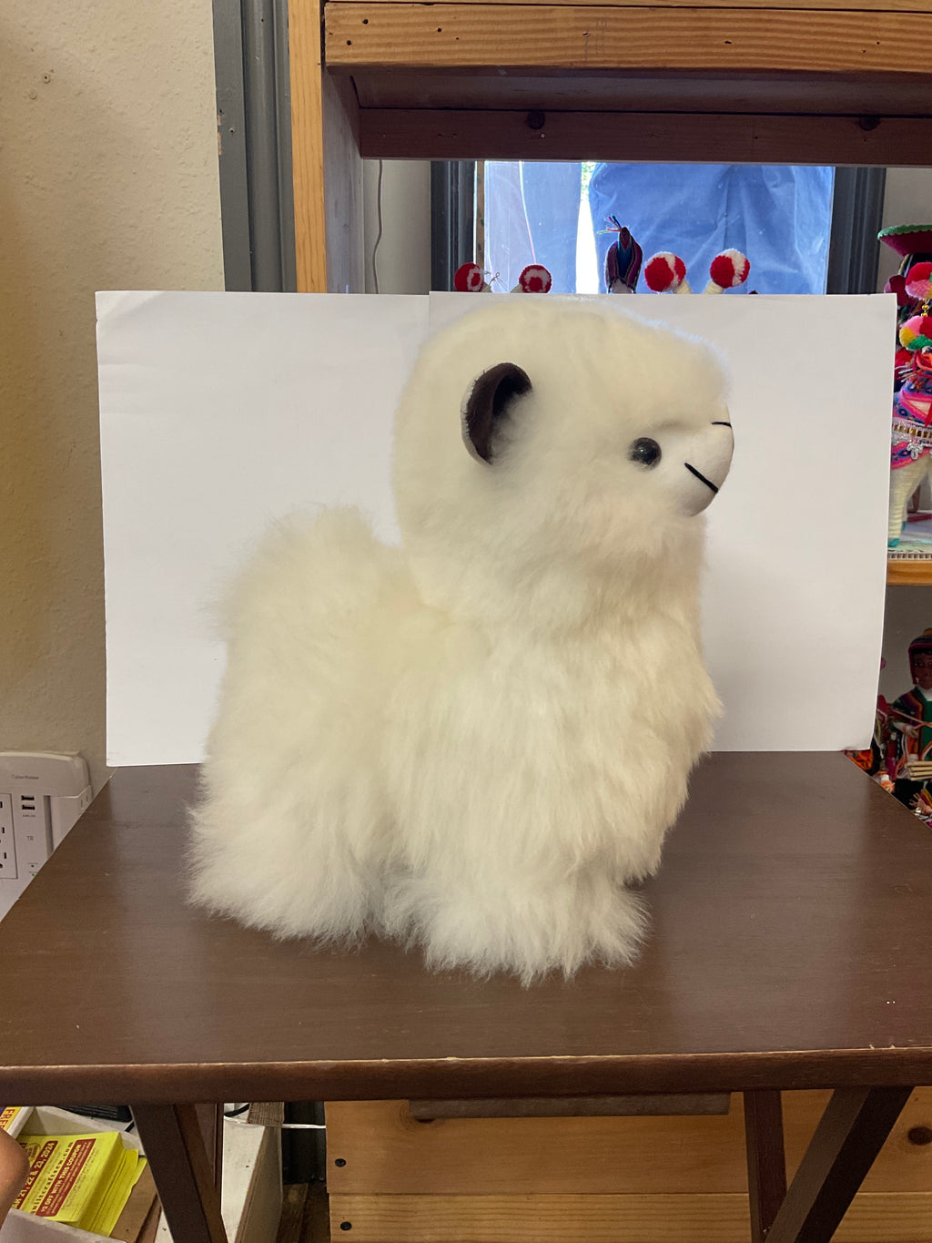 Kusi Friends Fluffy Alpaca (11in/28cm) - Baby Alpaca Fur Animal