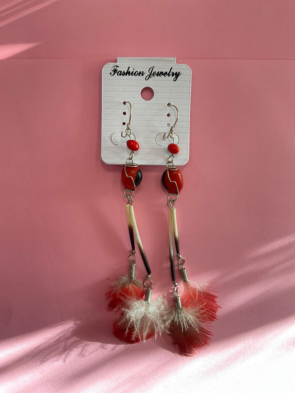 Pendientes Huayruro con Pluma