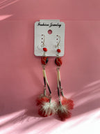 Pendientes Huayruro con Pluma