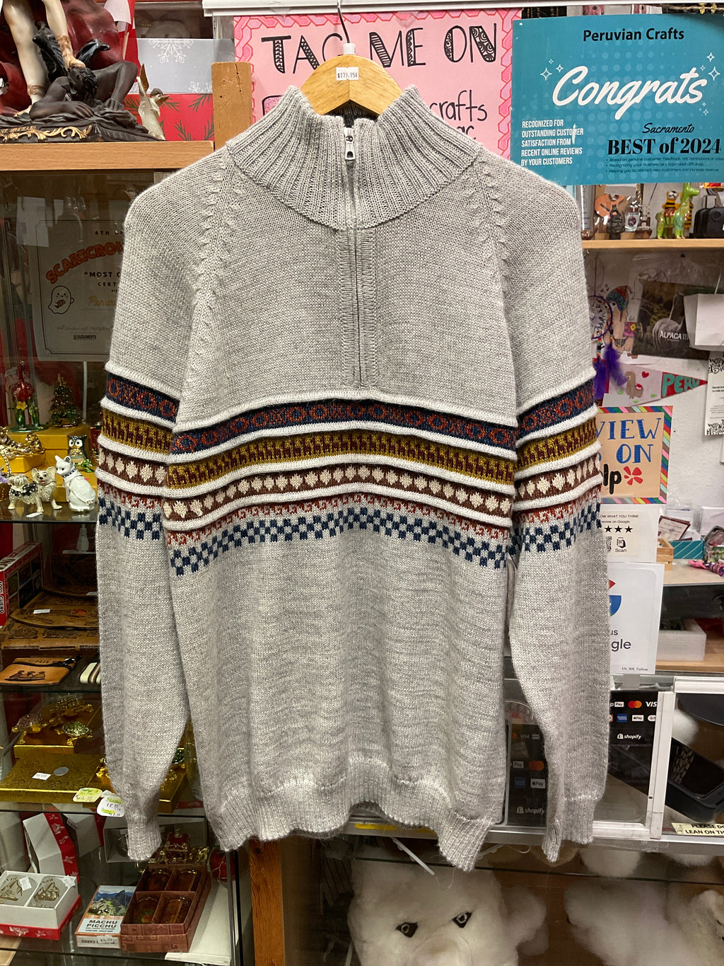 Baby Alpaca Quarter Zip Cardigan