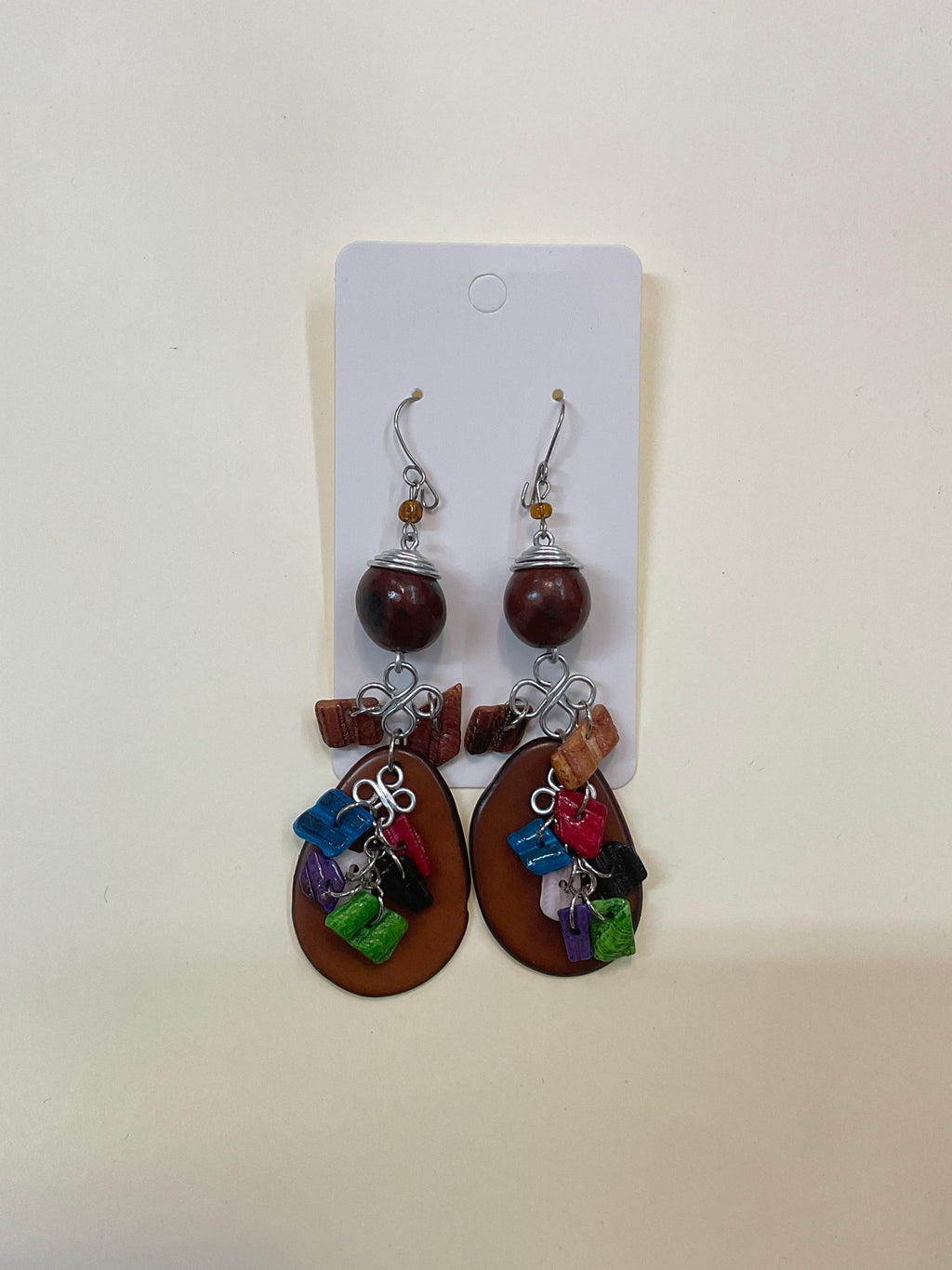 Combat Beaded Teardrop Dangle Earrings