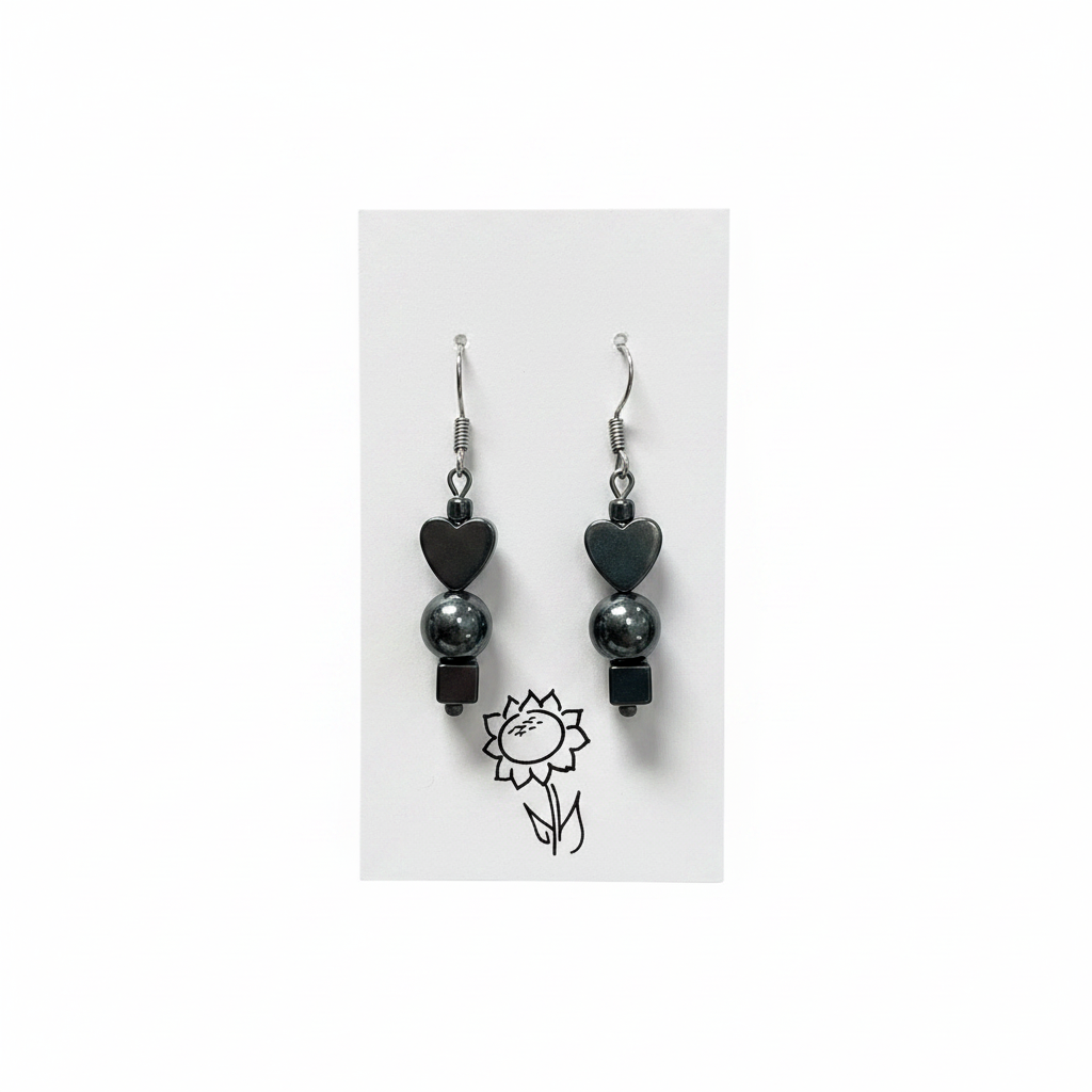 Hematite Charm Earrings