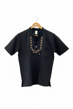 Man embroidered Cotton Shirt lace collar  (Camisa Cerrada)