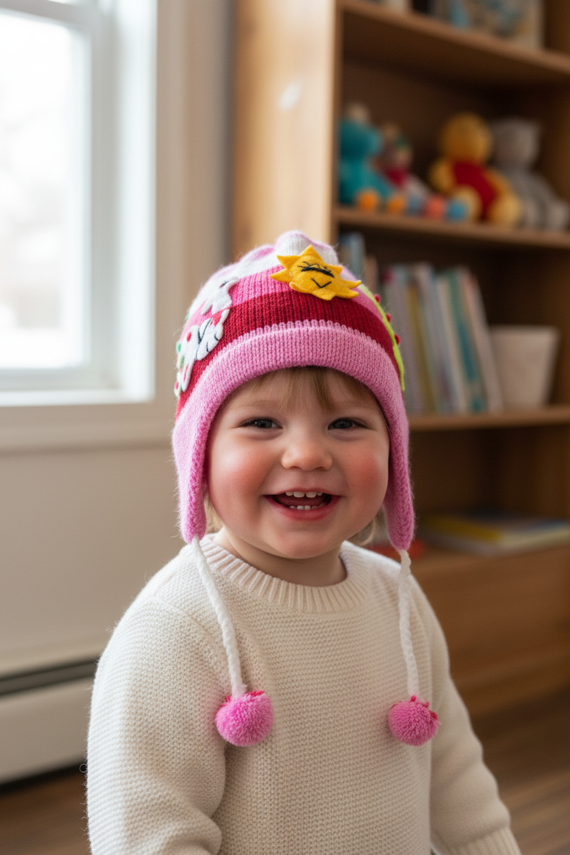 Gorro Chullo Peruano para Bebé – Gorro de Lana Colorido con Orejeras para Bebés