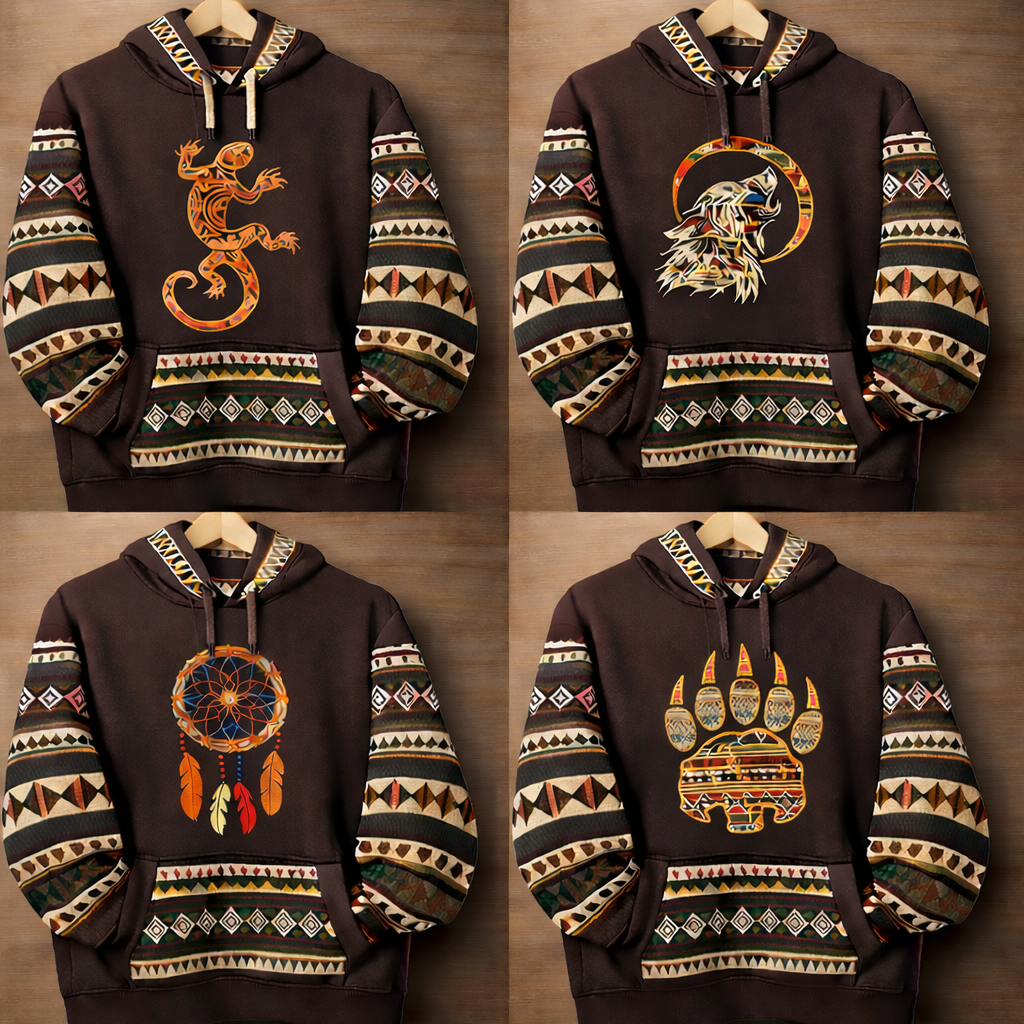 Unisex Native Hoodie with Andean Woven Accents