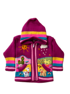 Suéter tipo cárdigan tejido a mano para niños