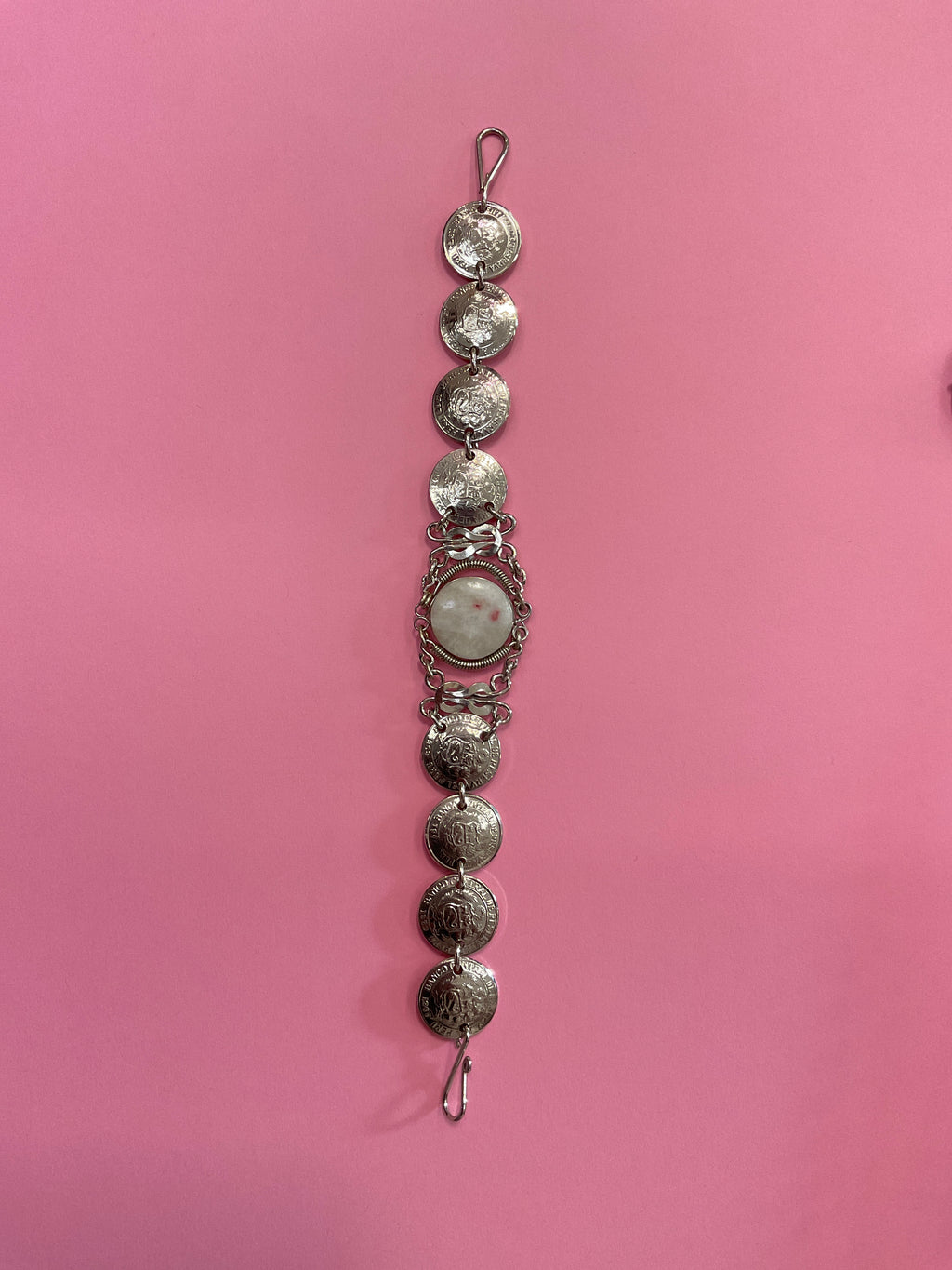 Peruvian Coin With Stone Bracelet