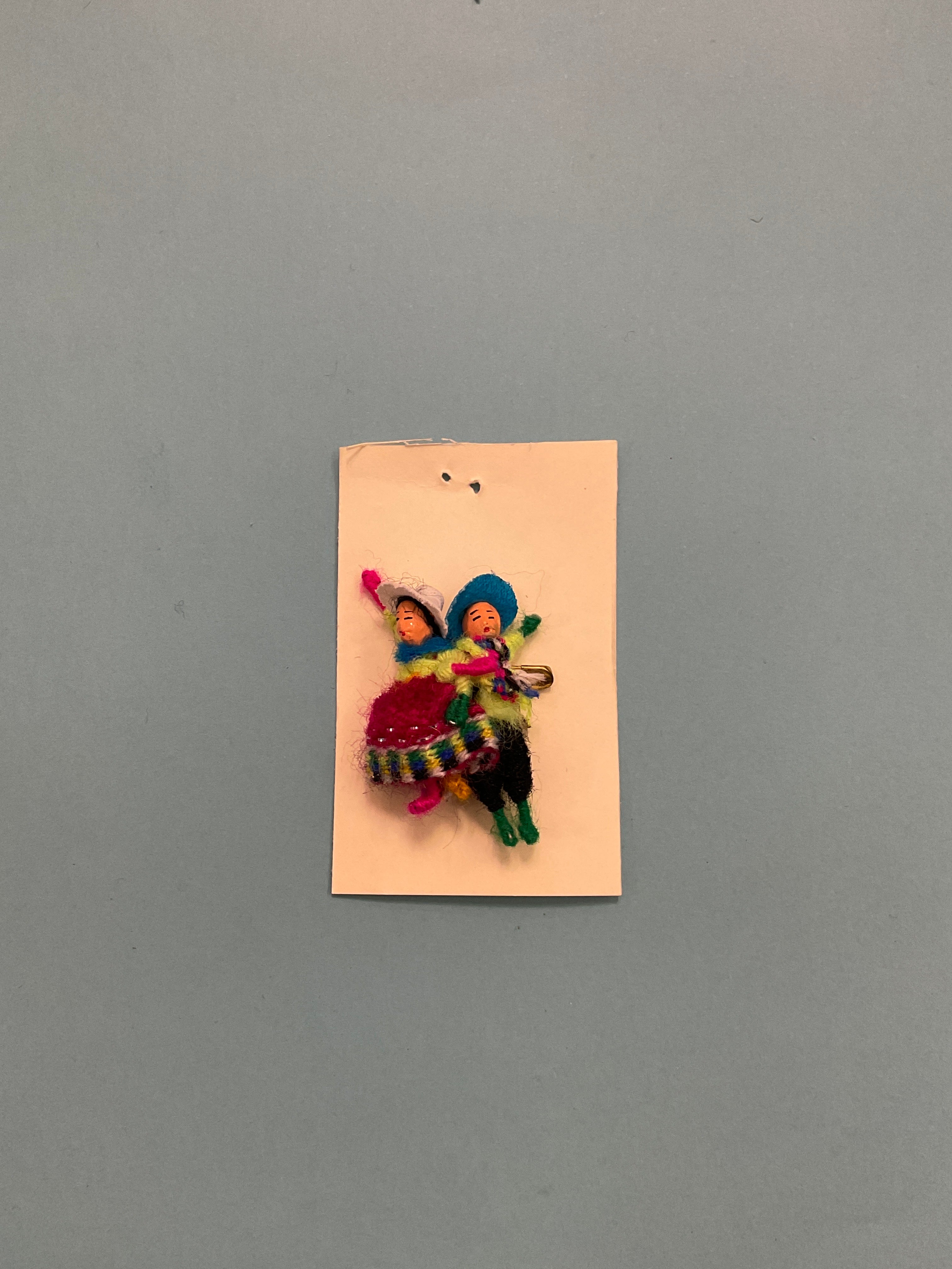 Handmade Andean Couple Worry Doll Pins