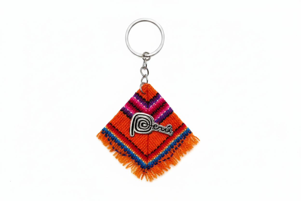 Peruvian Poncho Textile Keychain