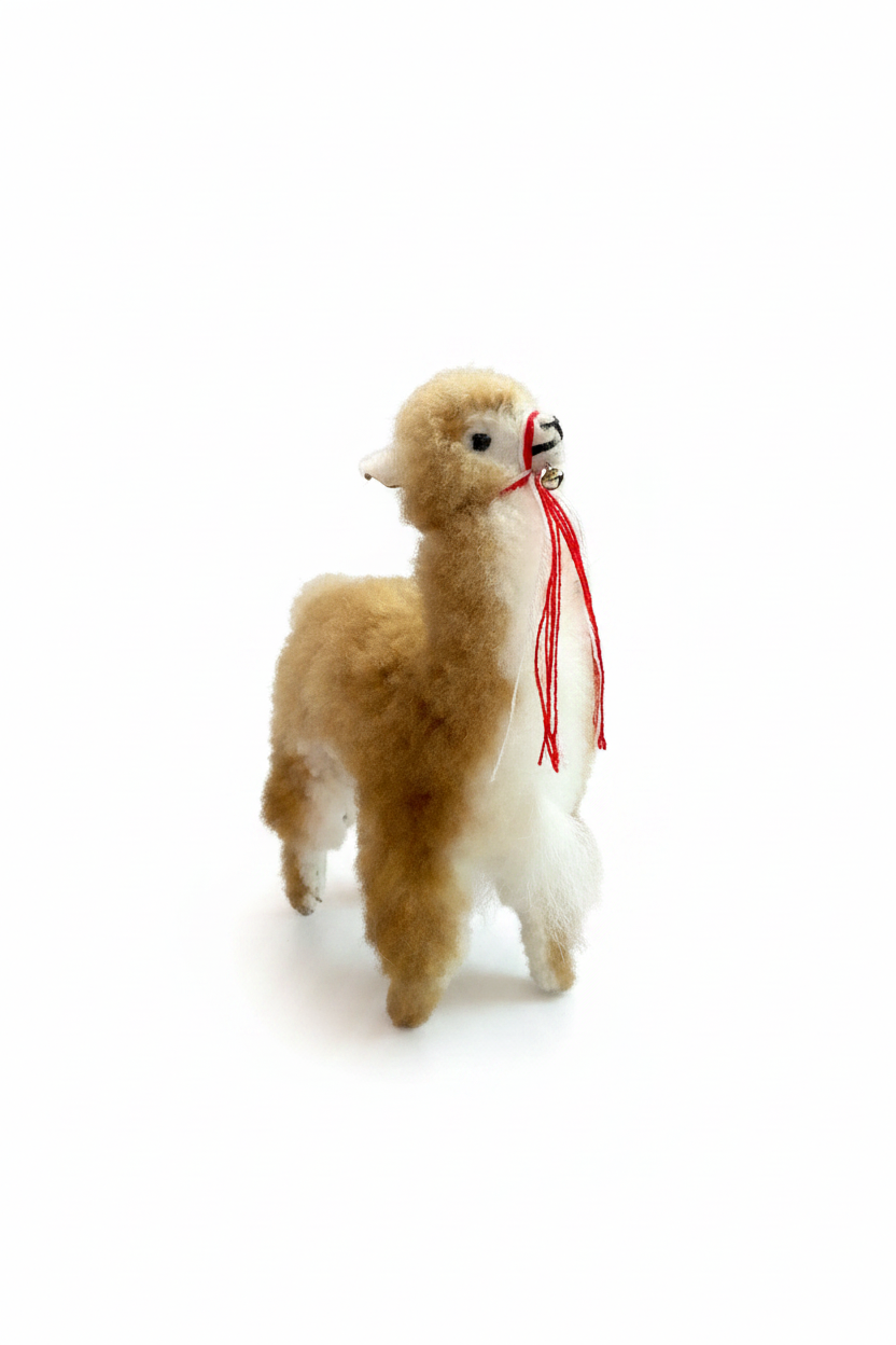 Handmade Vicuña Figurine – Alpaca Fur Andean Keepsake