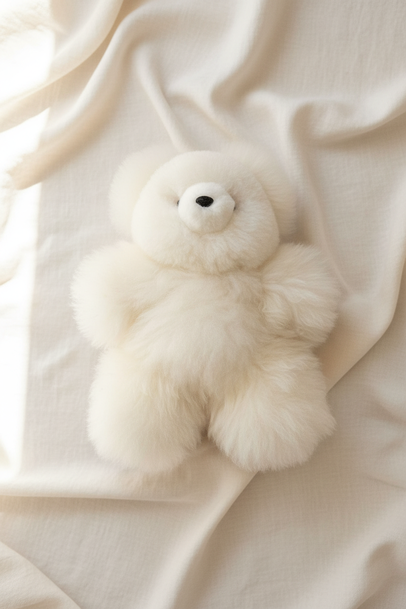 Oso Kusi Friends (26 cm) - Animal de piel de alpaca bebé