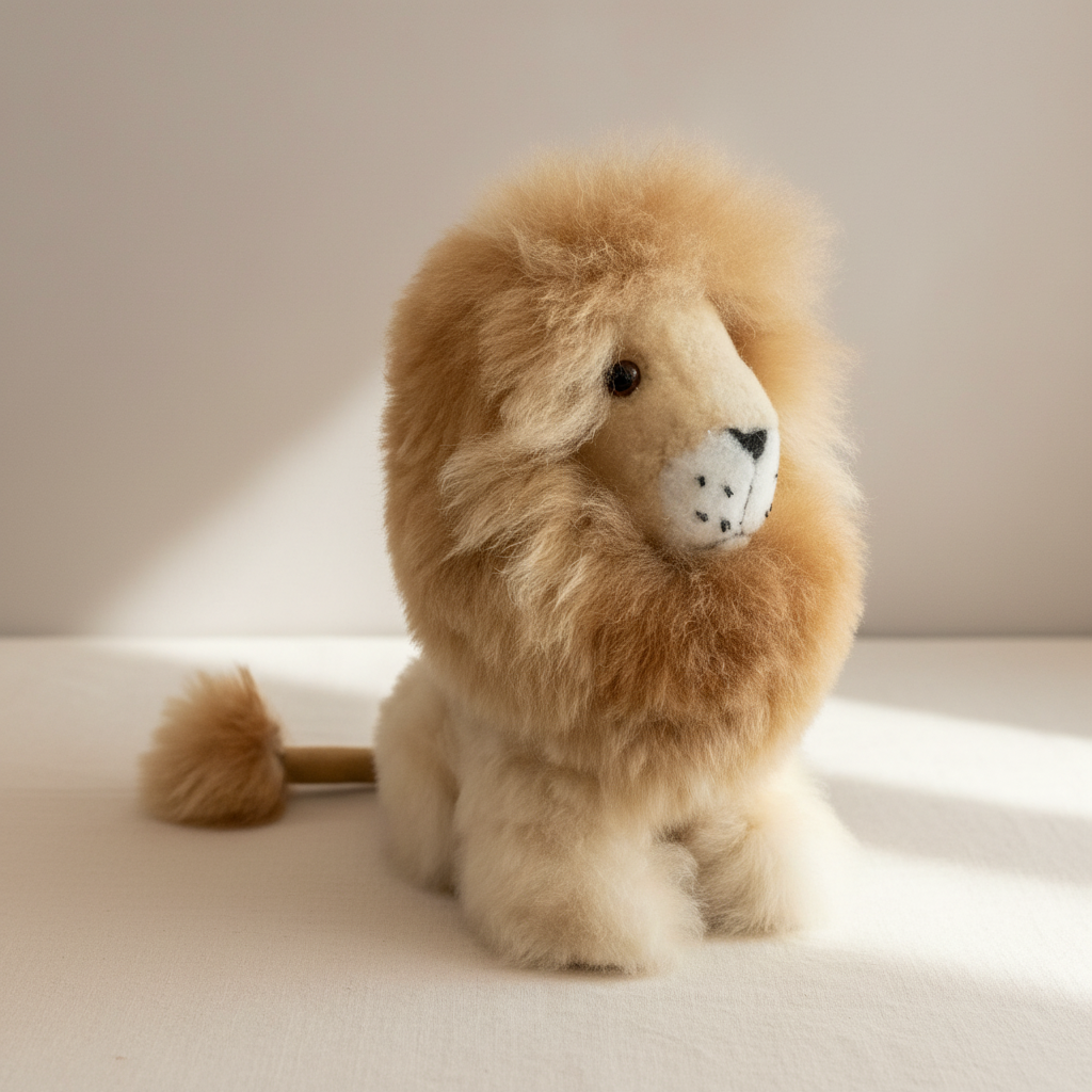 Kusi Friends León (26cm) - Animal de Piel de Baby Alpaca
