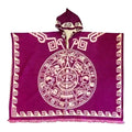Alpaca Wool Poncho with Hood - Aztec Calendar