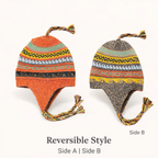 Baby Alpaca Reversible Chullo Hats – Peruvian Andean Earflap Beanies